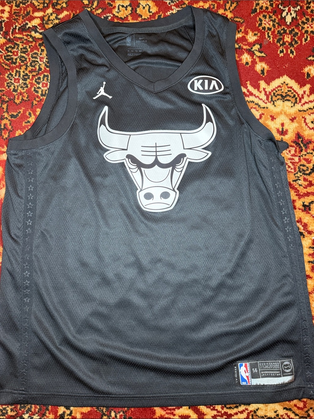 Jordan Black Chicago Bulls Alternate Jersey with Gray Logo